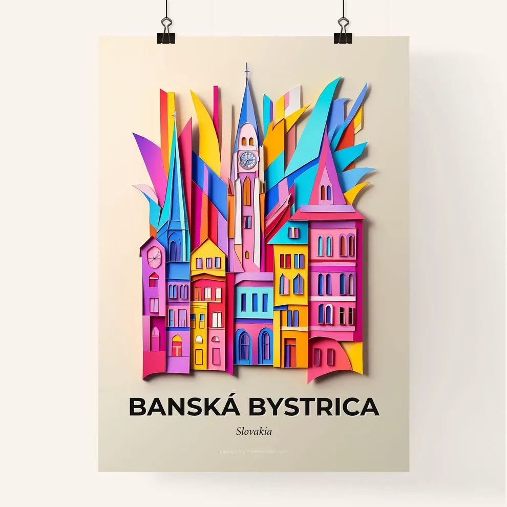 Vivid Banská Bystrica, Slovakia, Colorful Poster
