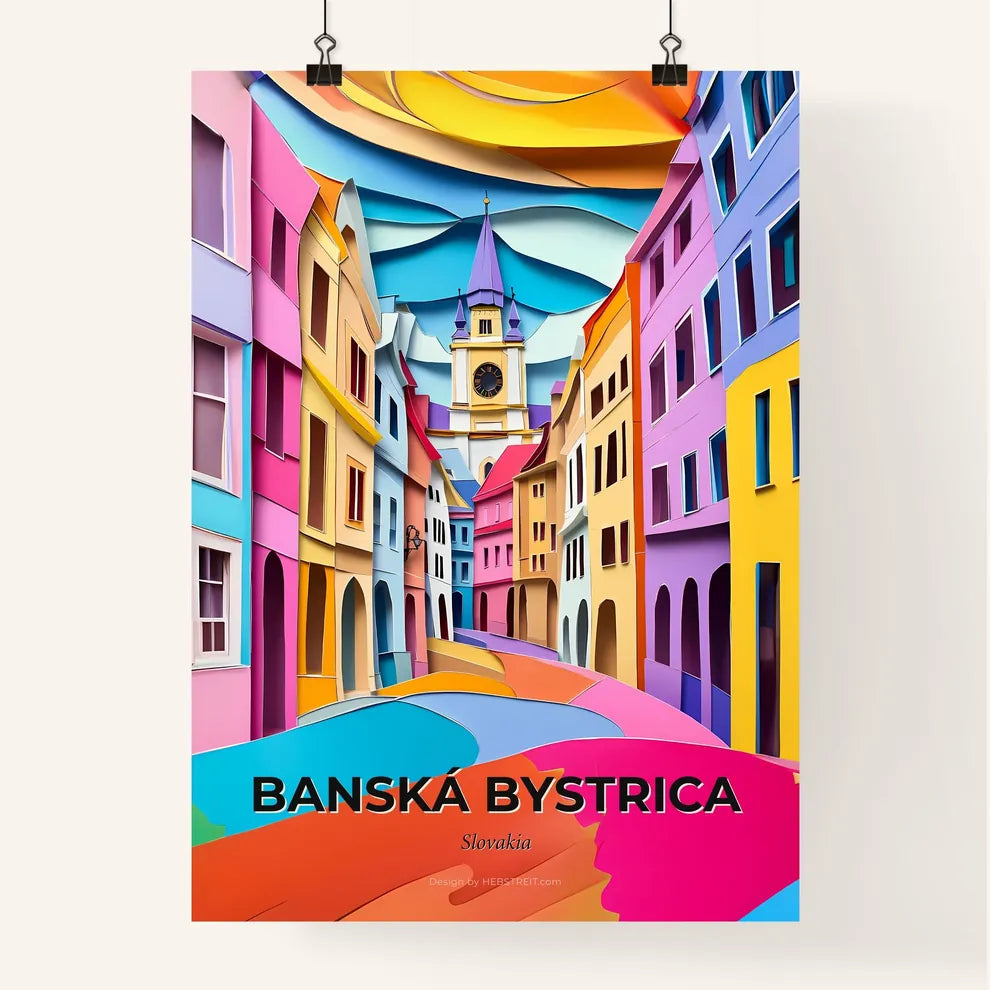 Vivid Banská Bystrica, Slovakia, Colorful Poster