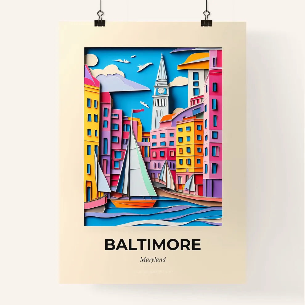 Vivid Baltimore, Maryland, Colorful Poster