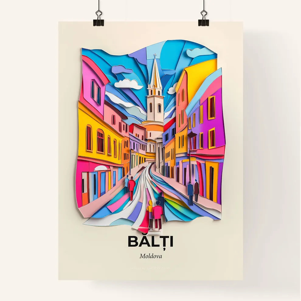 Vivid Bălți, Moldova, Colorful Poster