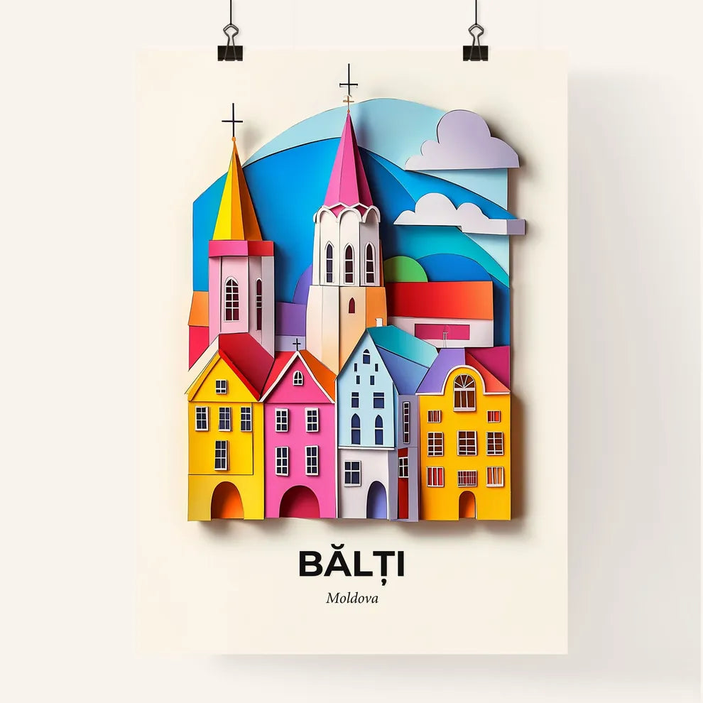 Vivid Bălți, Moldova, Colorful Poster