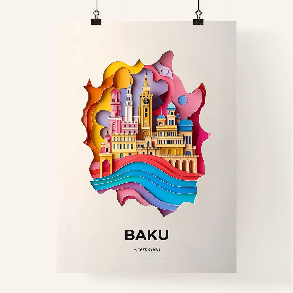 Vivid Baku, Azerbaijan, Colorful Poster