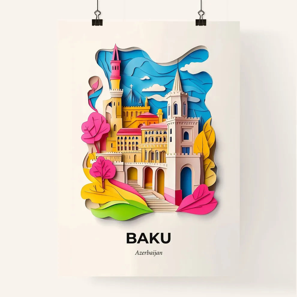 Vivid Baku, Azerbaijan, Colorful Poster