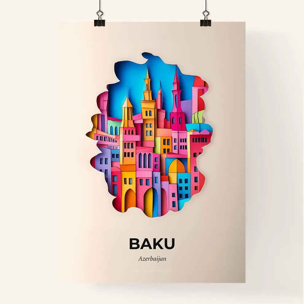 Vivid Baku, Azerbaijan, Colorful Poster