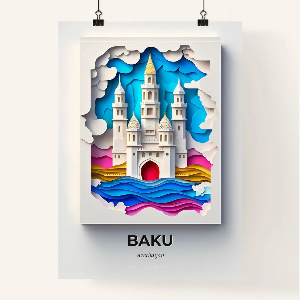Vivid Baku, Azerbaijan, Colorful Poster