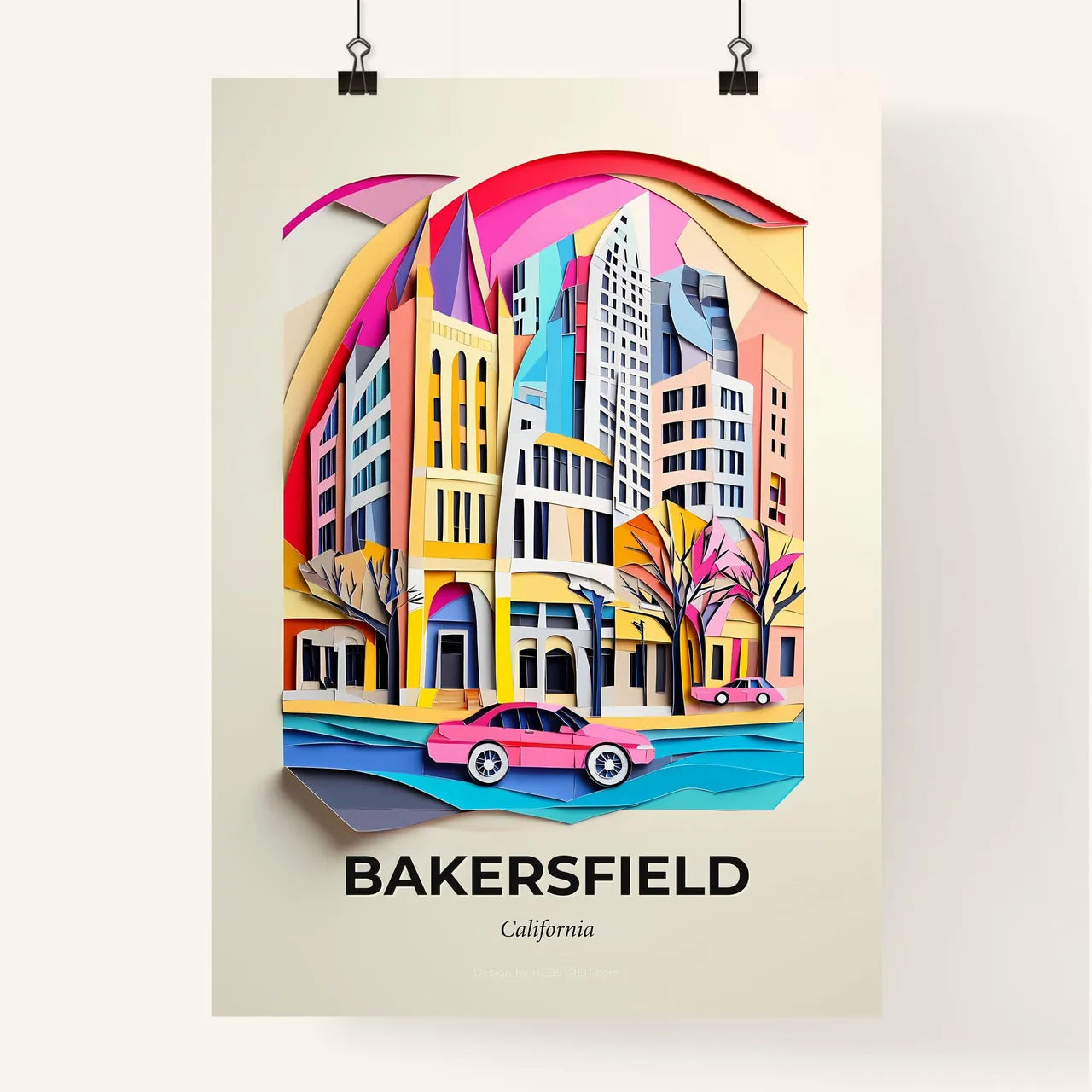 Vivid Bakersfield, California, Colorful Poster
