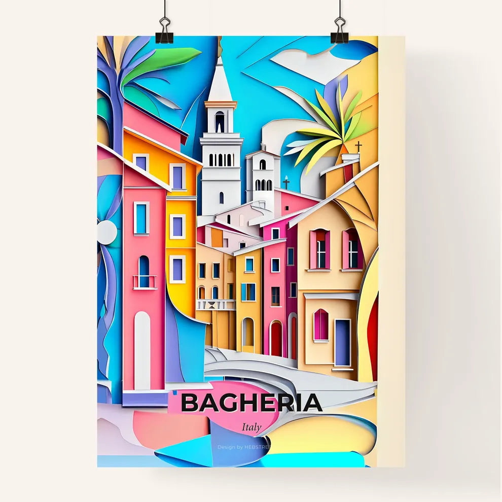 Vivid Bagheria, Italy, Colorful Poster
