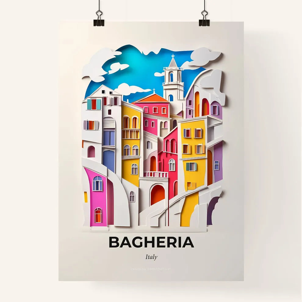 Vivid Bagheria, Italy, Colorful Poster