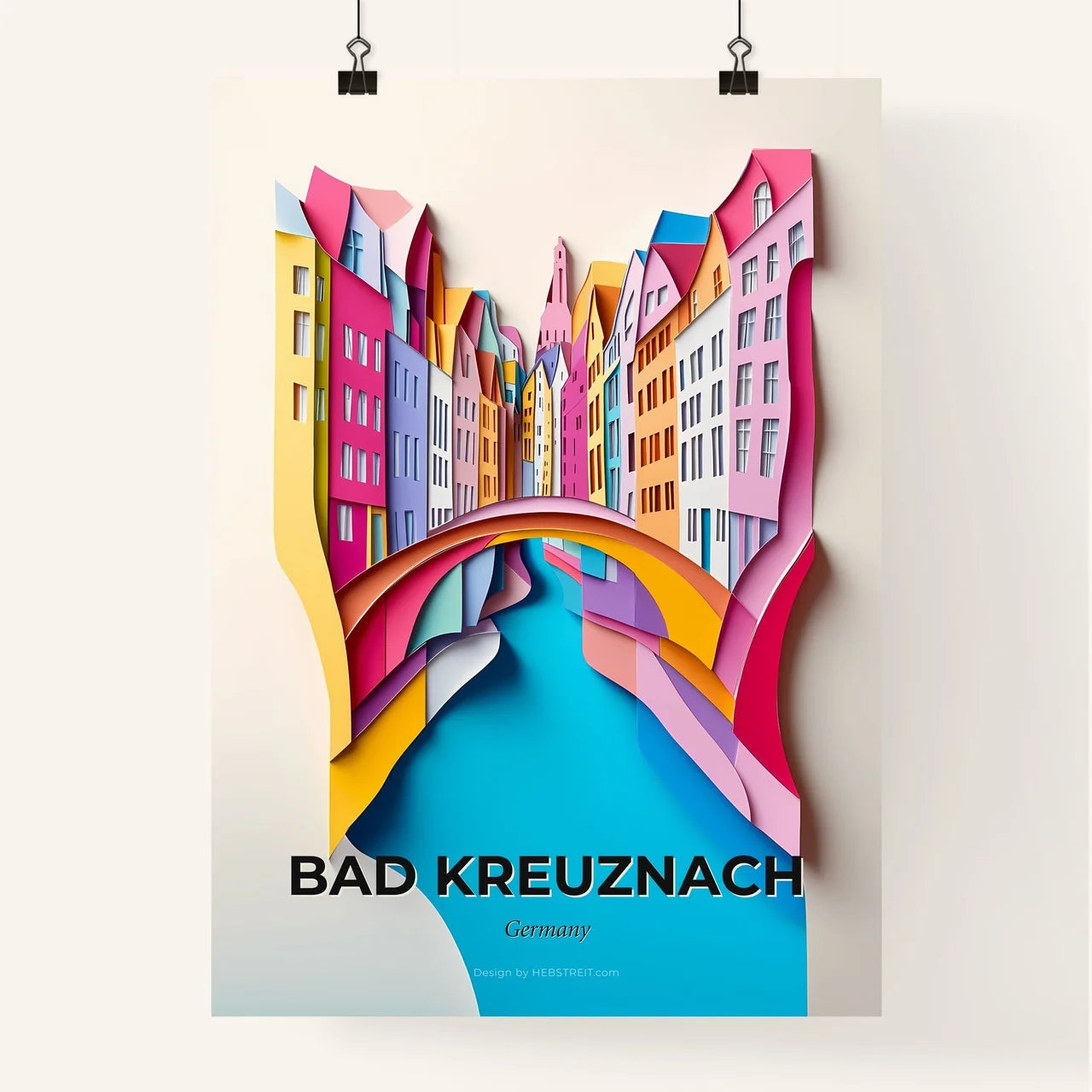 Vivid Bad Kreuznach, Germany, Colorful Poster