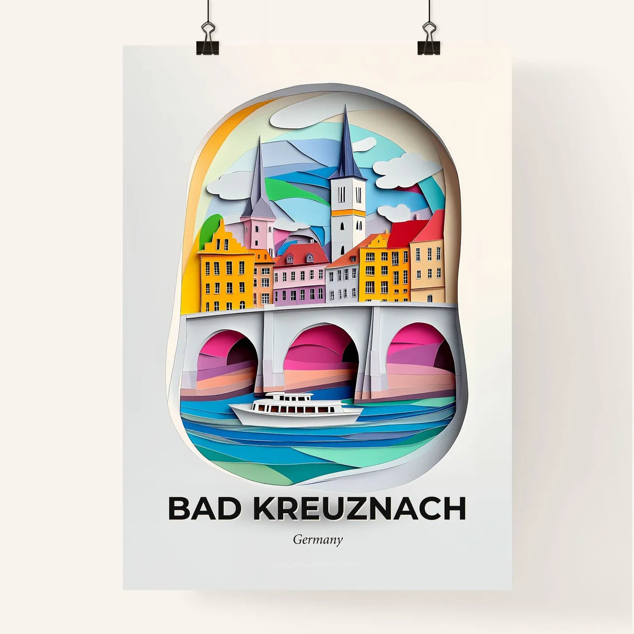 Vivid Bad Kreuznach, Germany, Colorful Poster