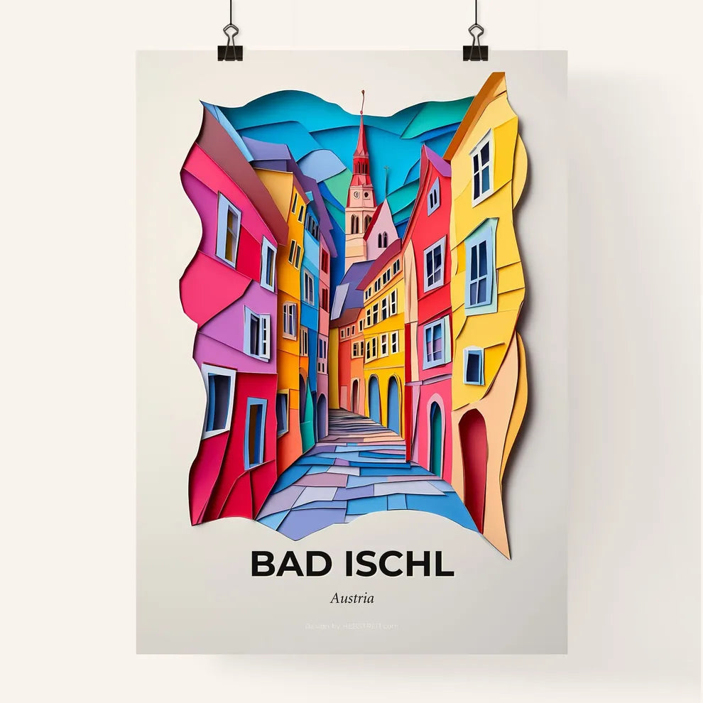 Vivid Bad Ischl, Austria, Colorful Poster