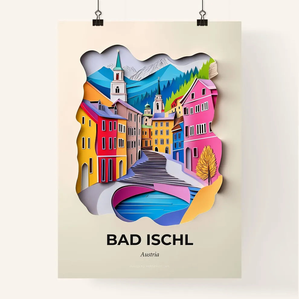 Vivid Bad Ischl, Austria, Colorful Poster