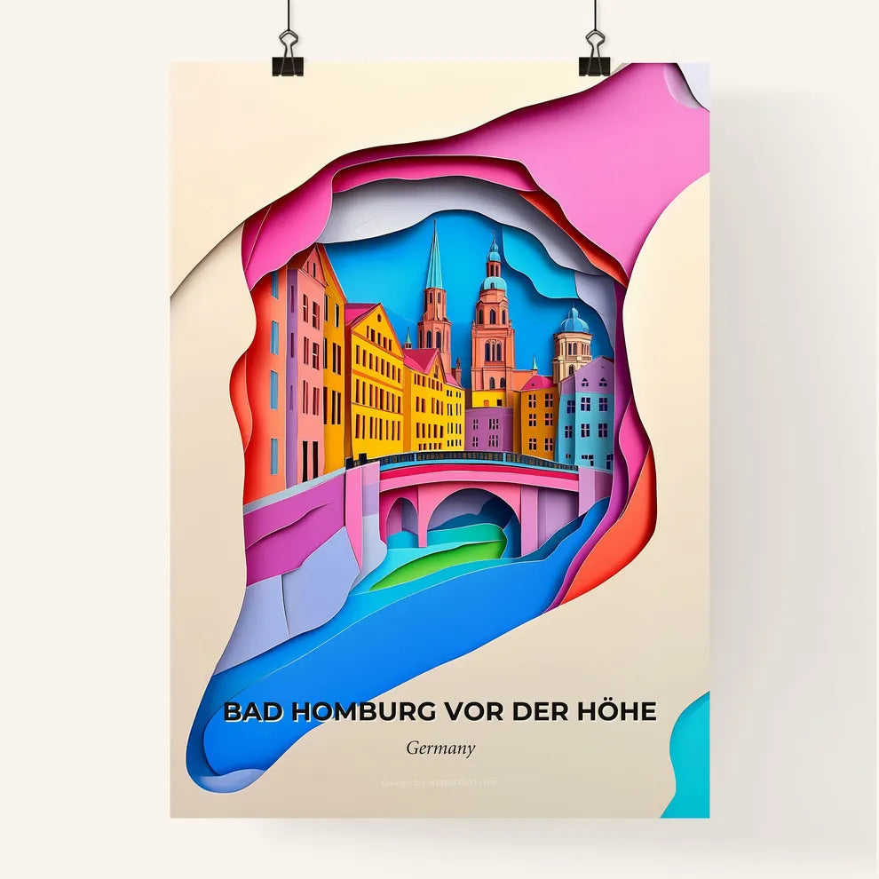 Vivid Bad Homburg vor der Hohe, Germany, Colorful Poster