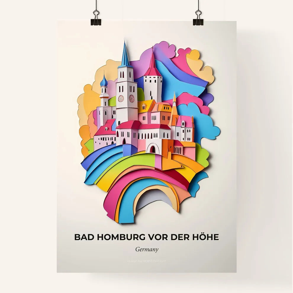 Vivid Bad Homburg vor der Hohe, Germany, Colorful Poster