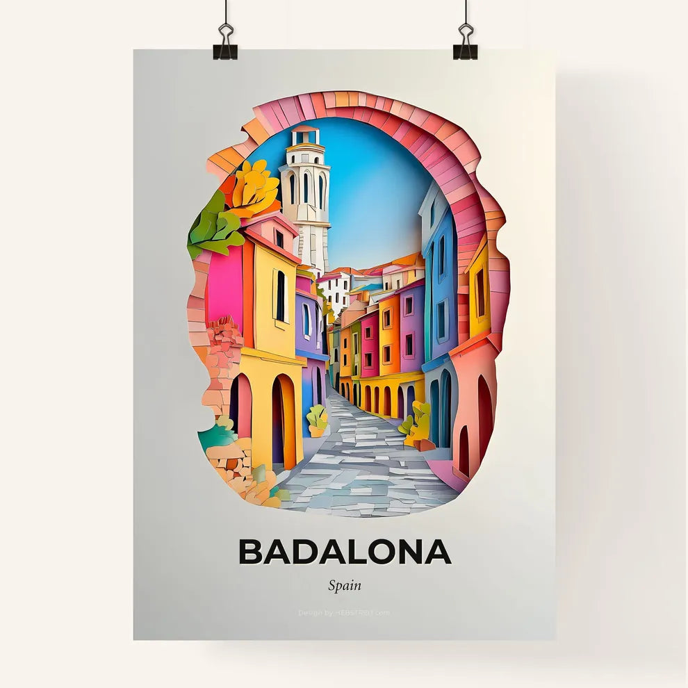 Vivid Badalona, Spain, Colorful Poster