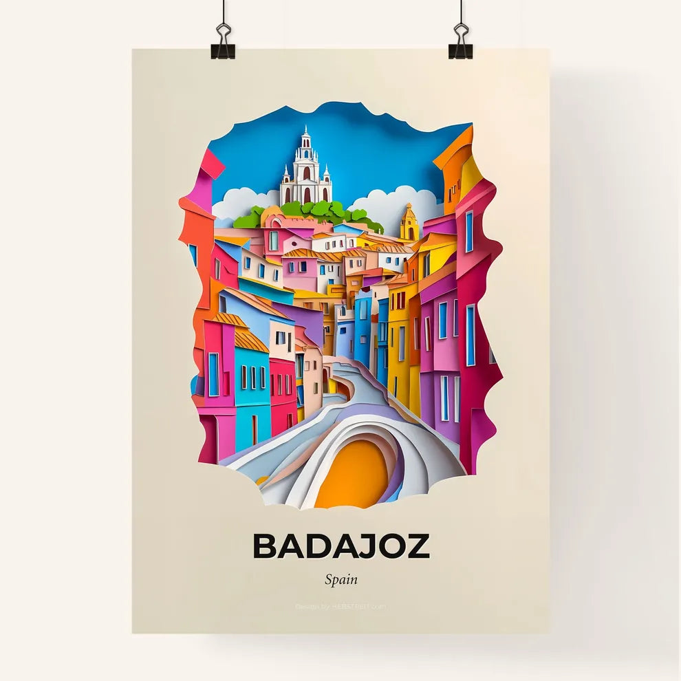 Vivid Badajoz, Spain, Colorful Poster