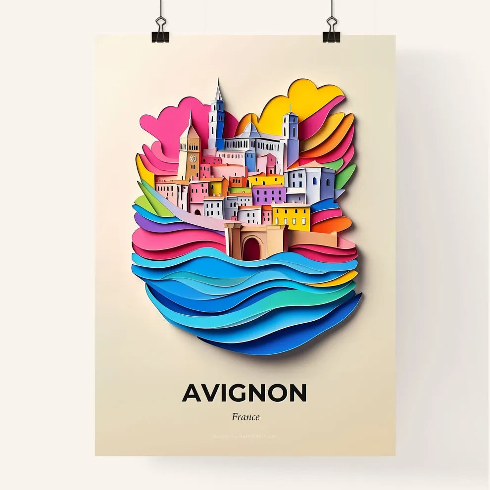 Vivid Avignon, France, Colorful Poster