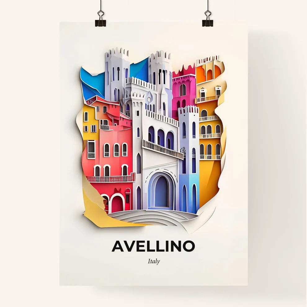 Vivid Avellino, Italy, Colorful Poster
