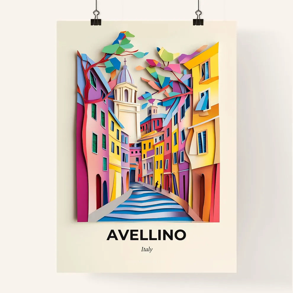Vivid Avellino, Italy, Colorful Poster