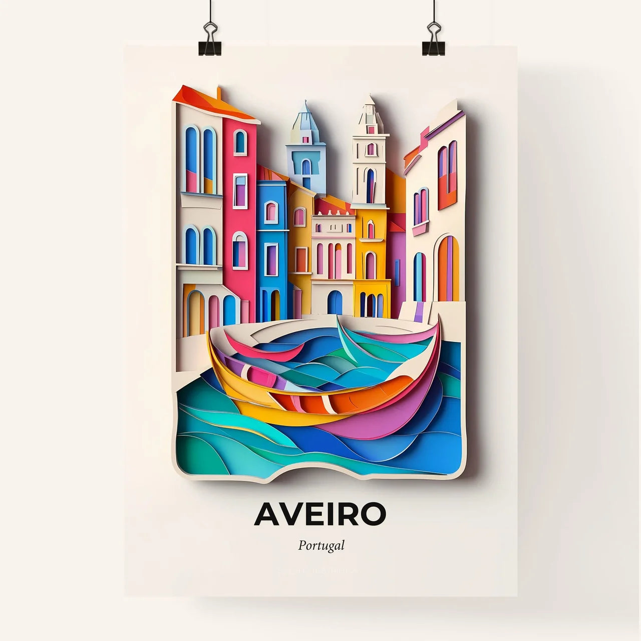 Vivid Aveiro, Portugal, Colorful Poster