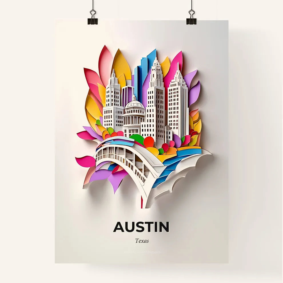 Vivid Austin, Texas, Colorful Poster