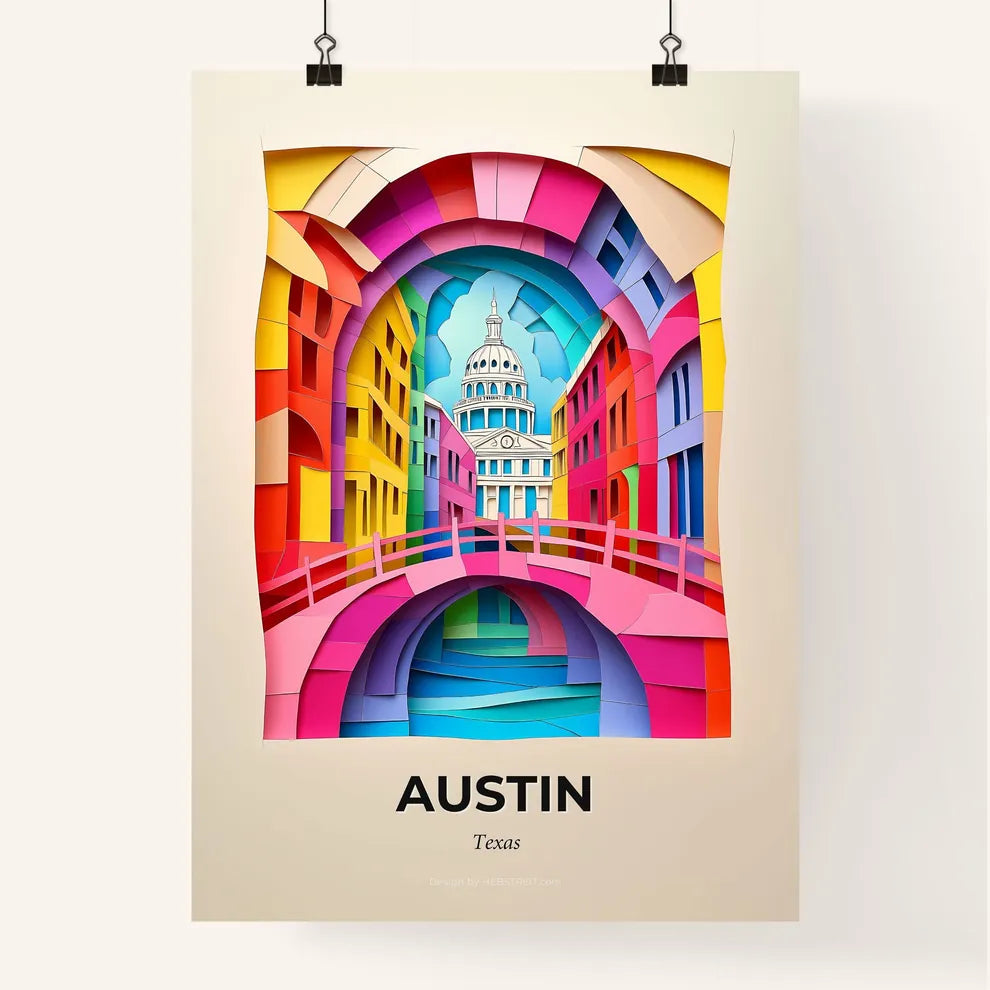 Vivid Austin, Texas, Colorful Poster
