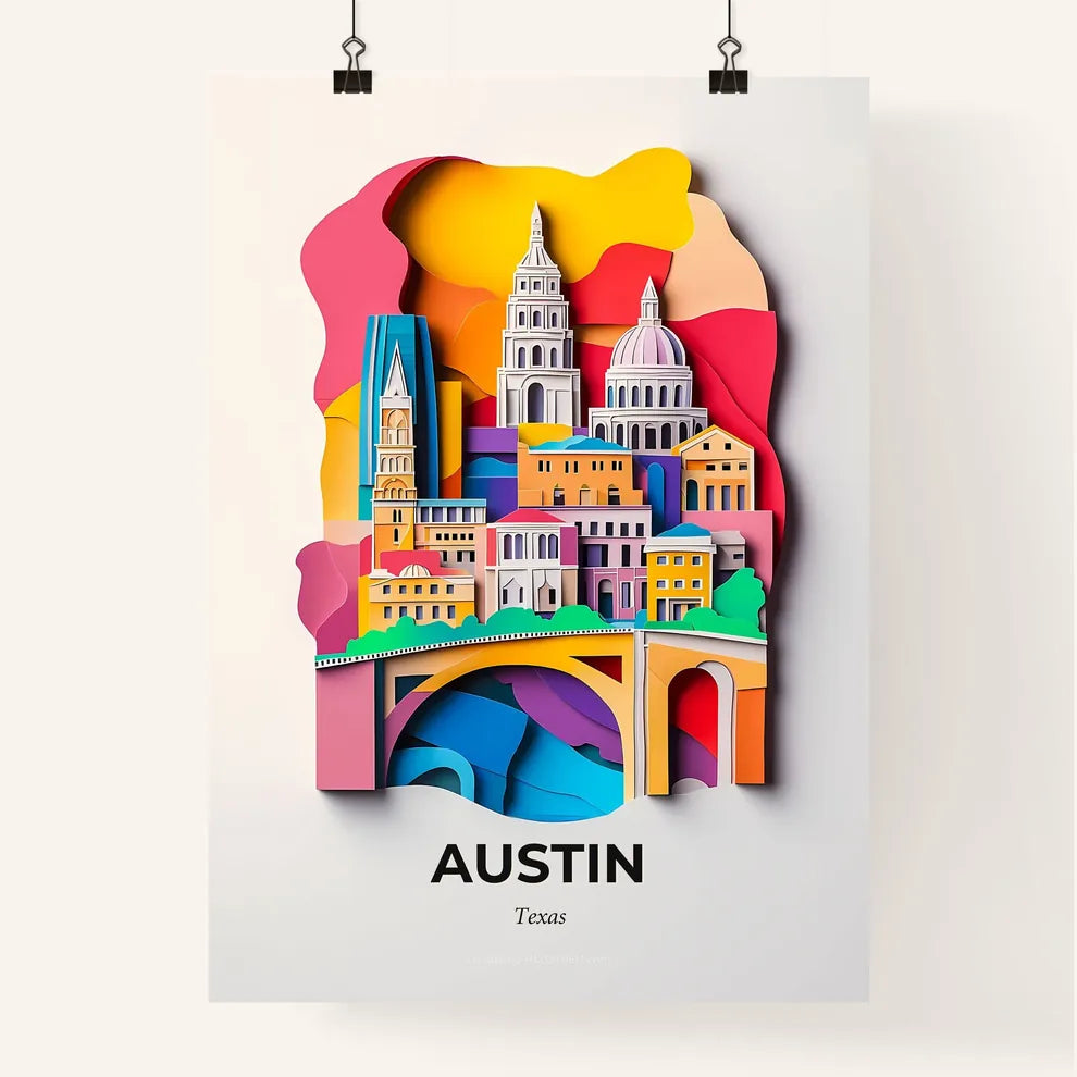 Vivid Austin, Texas, Colorful Poster
