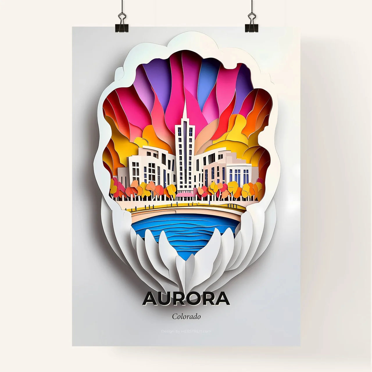 Vivid Aurora, Colorado, Colorful Poster