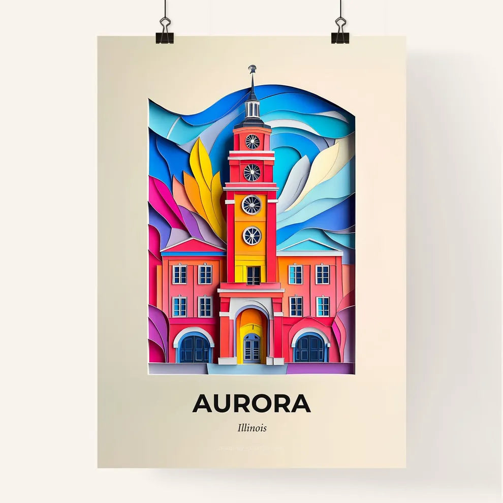 Vivid Aurora, Illinois, Colorful Poster