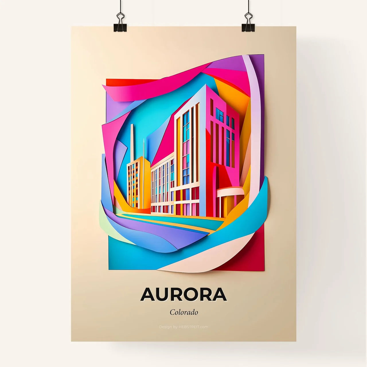 Vivid Aurora, Colorado, Colorful Poster