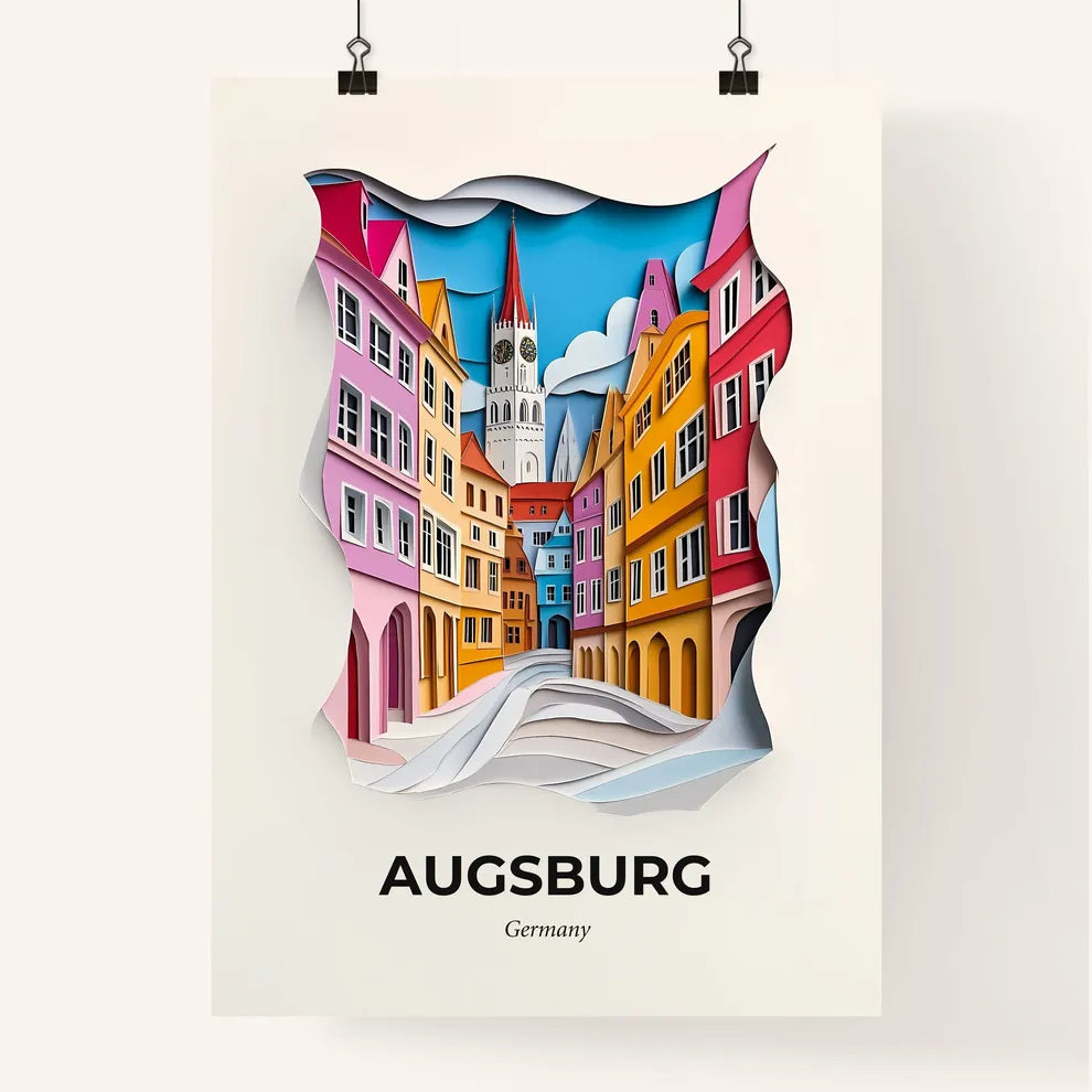 Vivid Augsburg, Germany, Colorful Poster