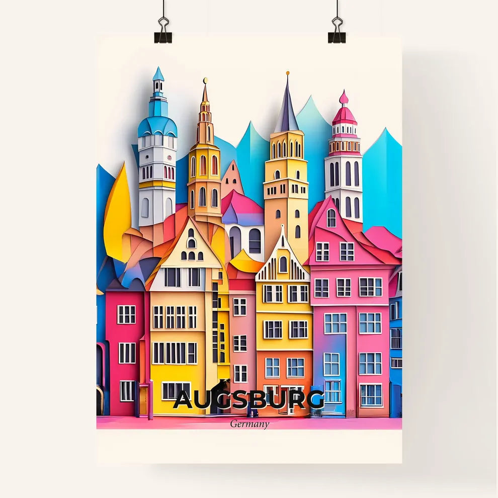Vivid Augsburg, Germany, Colorful Poster