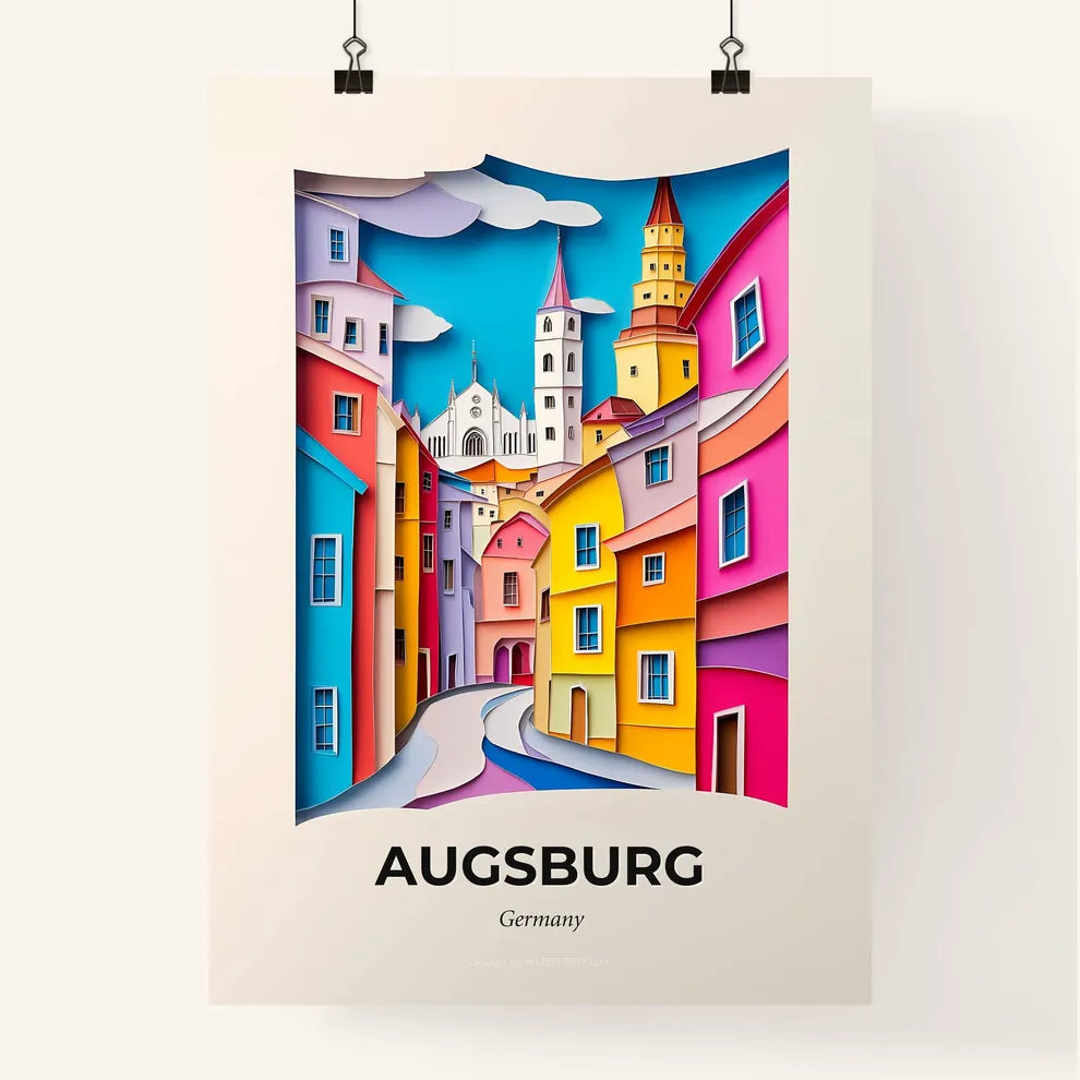 Vivid Augsburg, Germany, Colorful Poster