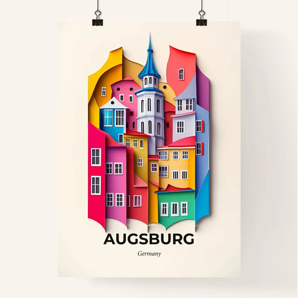 Vivid Augsburg, Germany, Colorful Poster