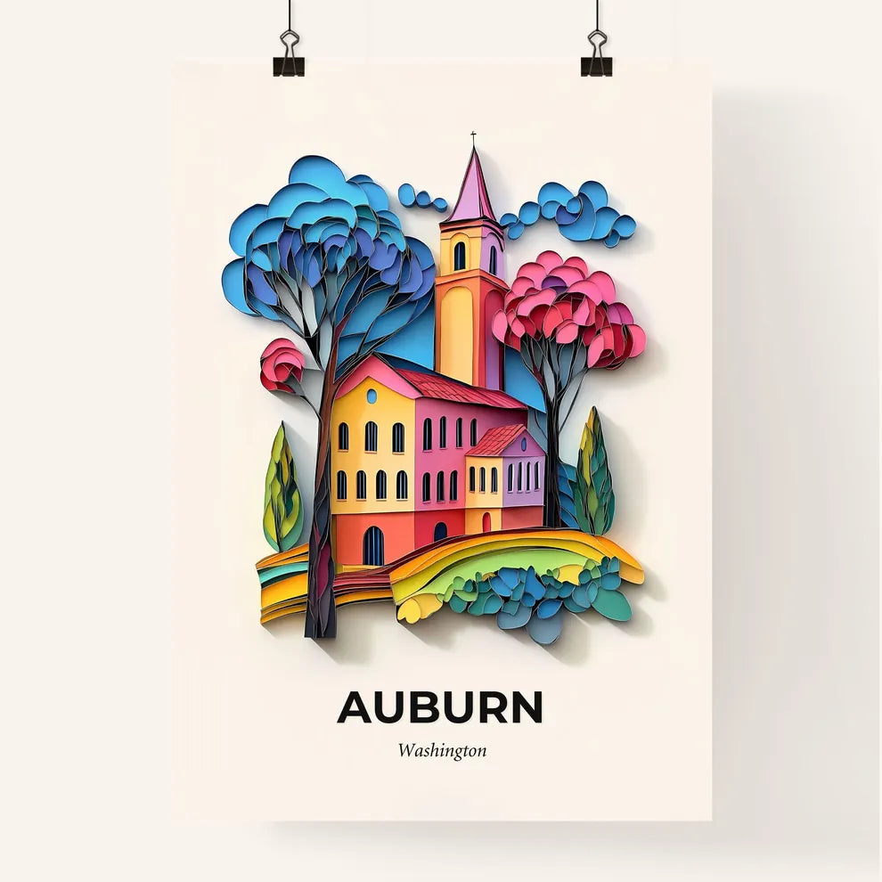 Vivid Auburn, Washington, Colorful Poster