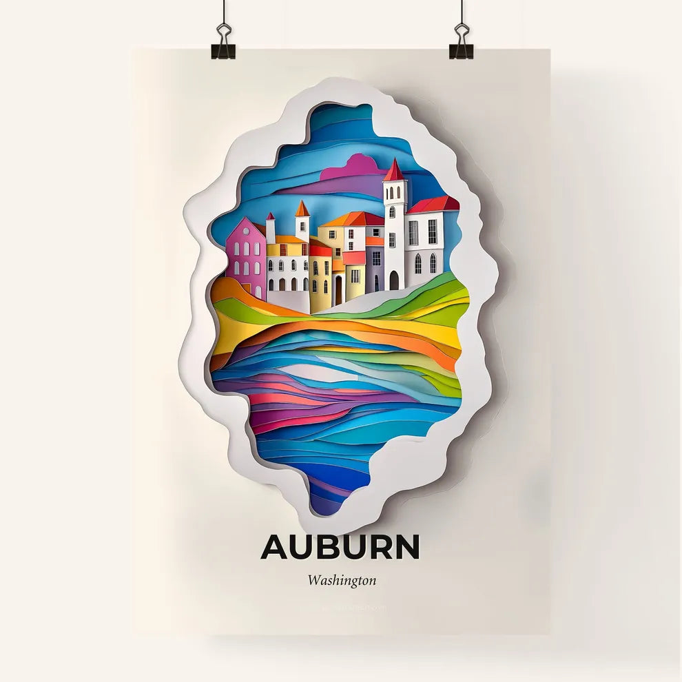 Vivid Auburn, Washington, Colorful Poster