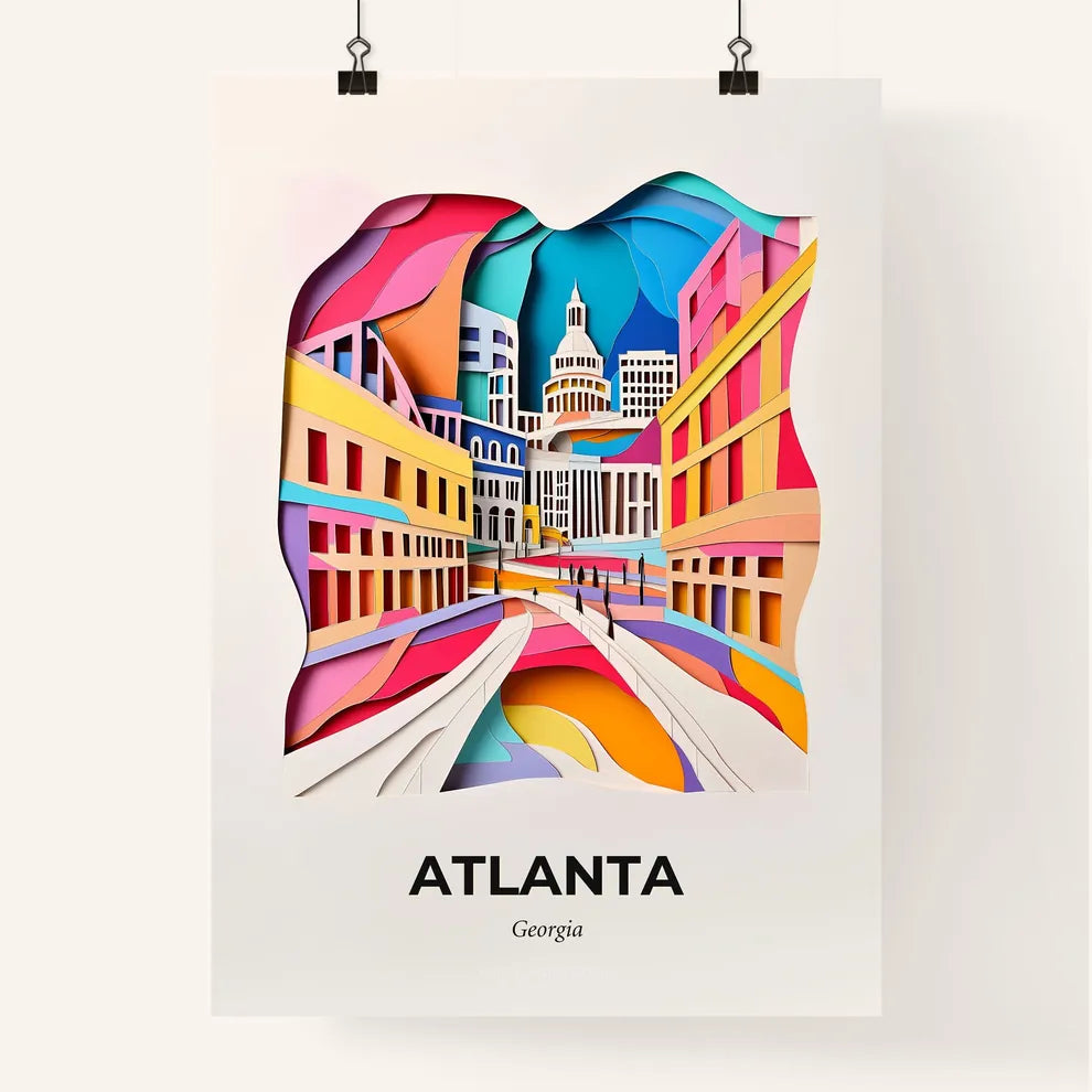 Vivid Atlanta, Georgia, Colorful Poster