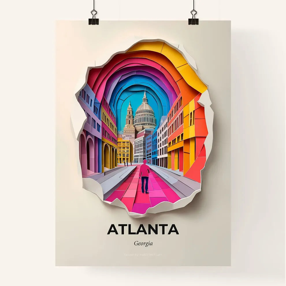 Vivid Atlanta, Georgia, Colorful Poster