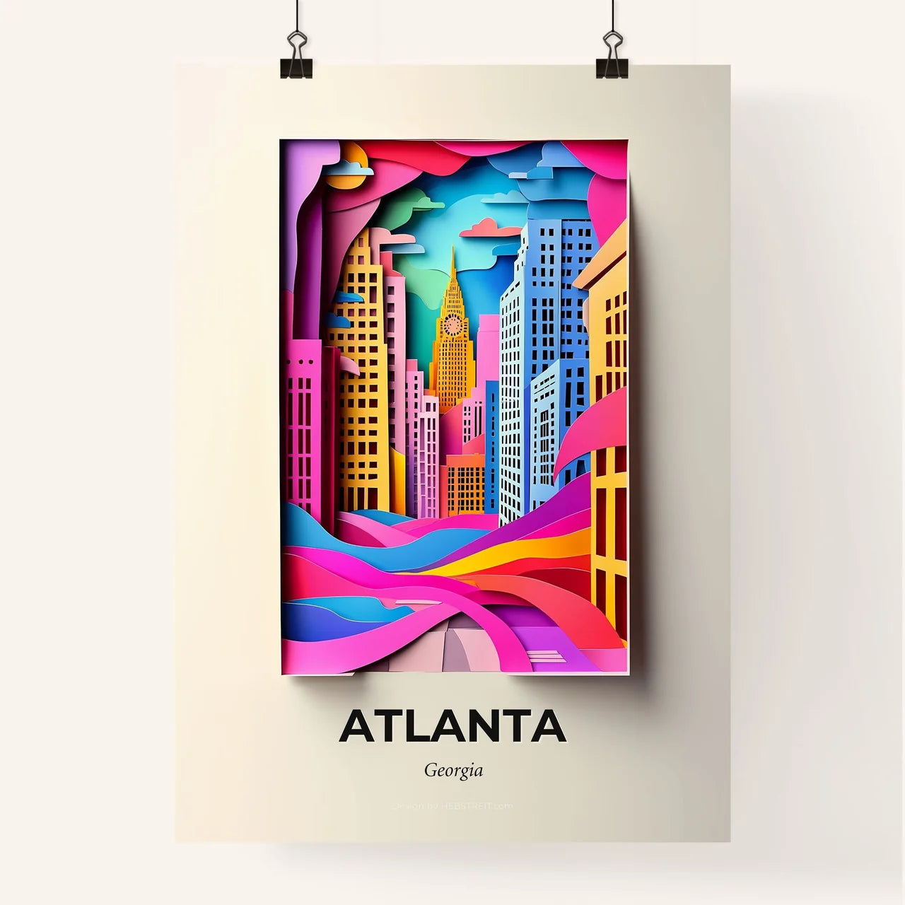 Vivid Atlanta, Georgia, Colorful Poster