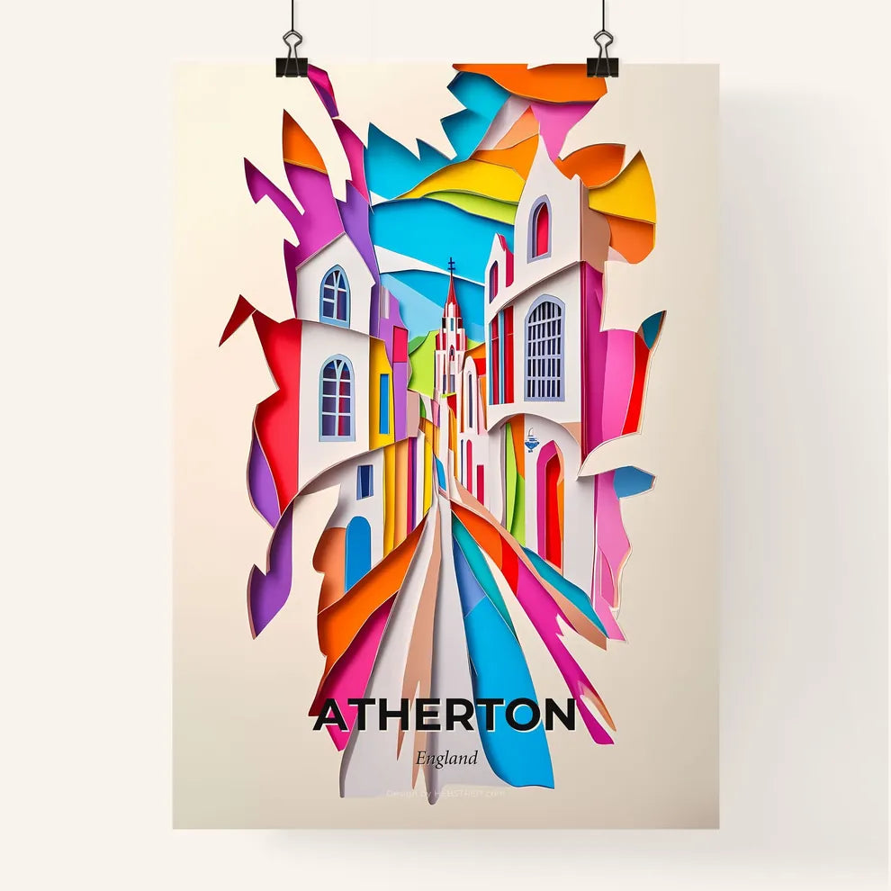 Vivid Atherton, England, Colorful Poster