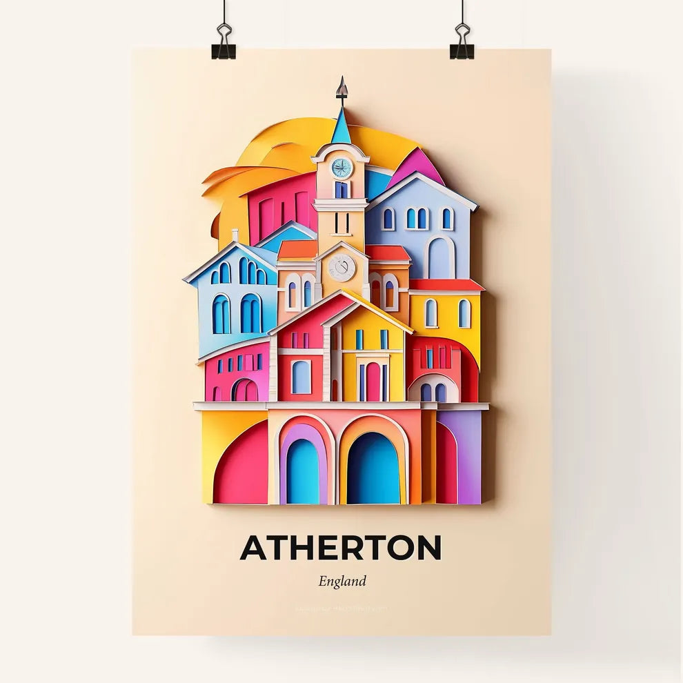 Vivid Atherton, England, Colorful Poster