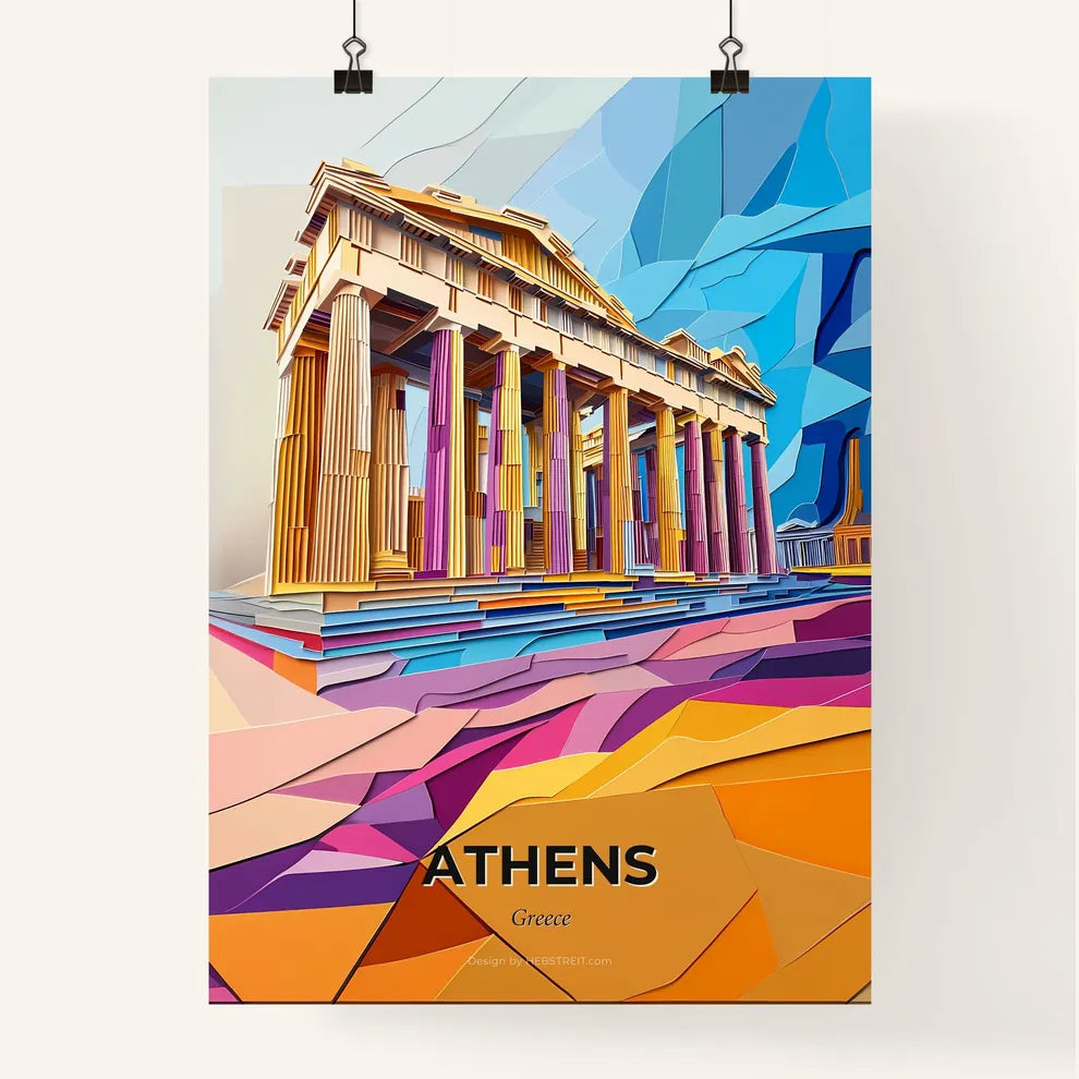 Vivid Athens, Greece, Colorful Poster