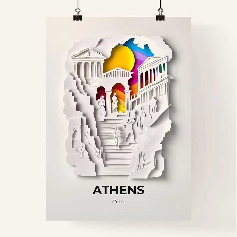 Vivid Athens, Greece, Colorful Poster