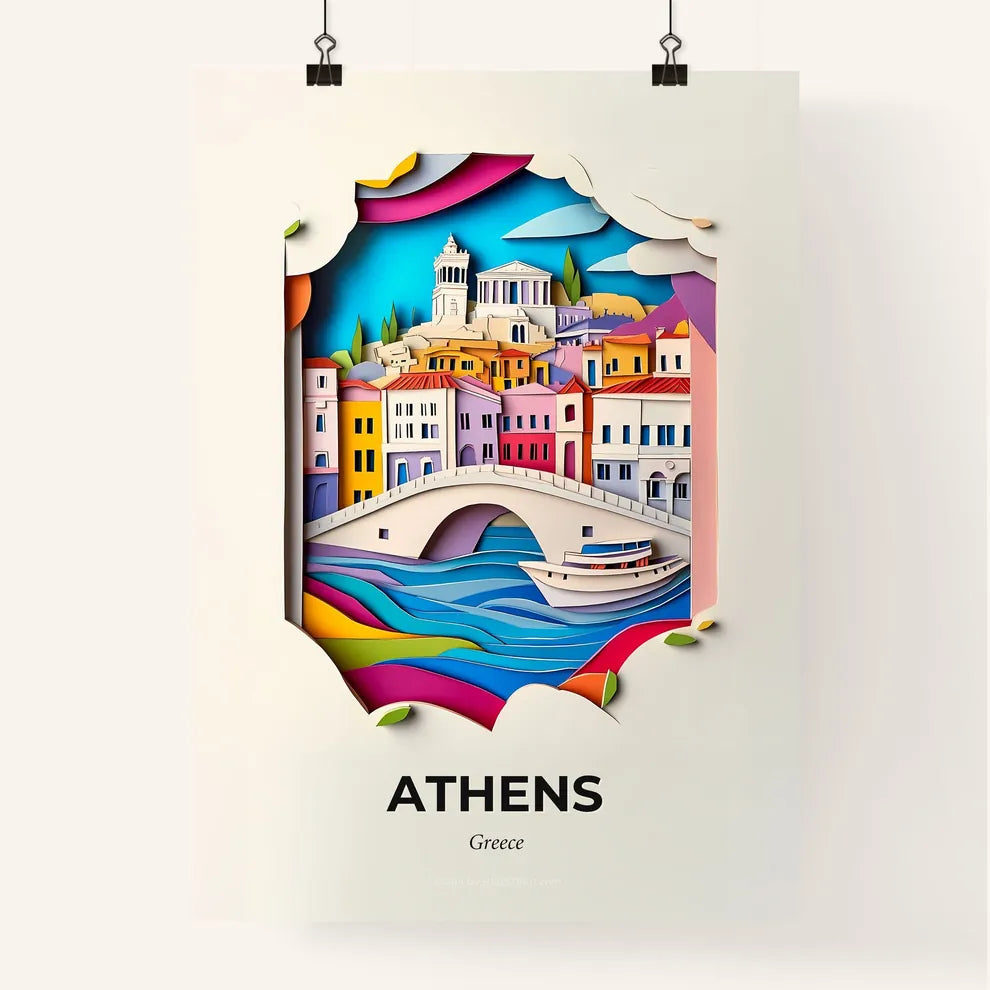 Vivid Athens, Greece, Colorful Poster