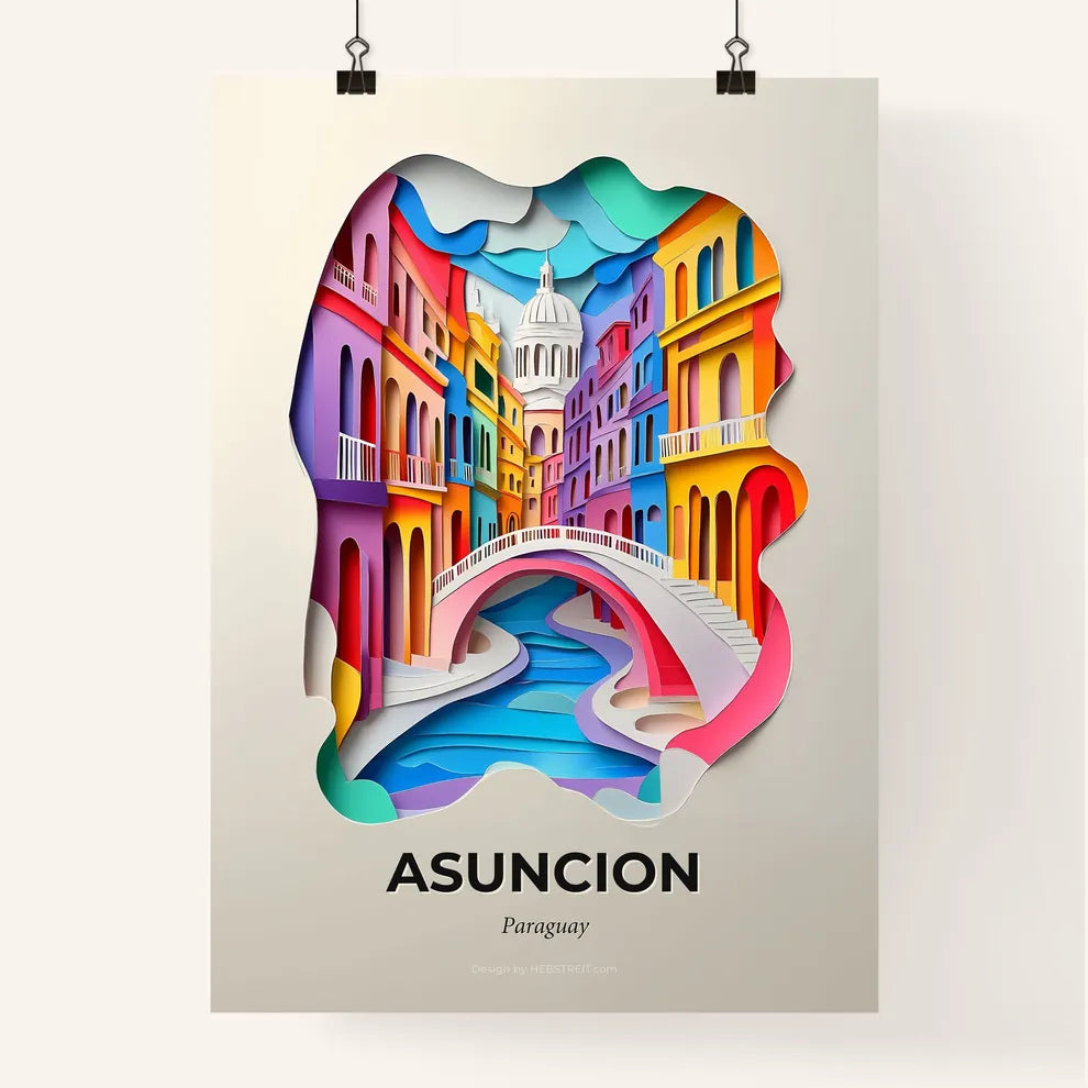 Vivid Asuncion, Paraguay, Colorful Poster