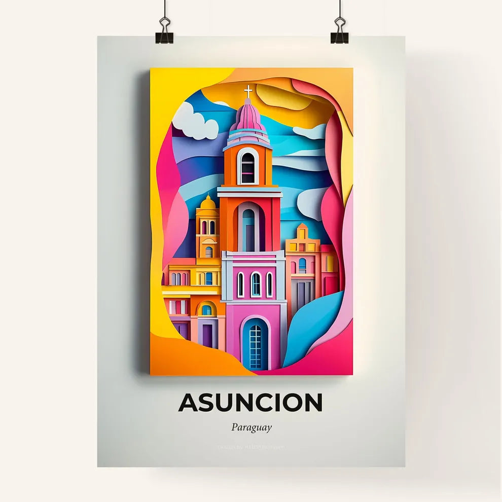 Vivid Asuncion, Paraguay, Colorful Poster