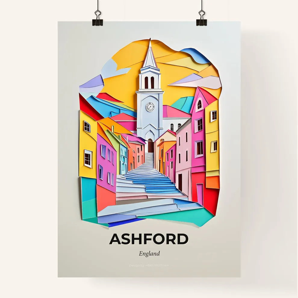 Vivid Ashford, England, Colorful Poster