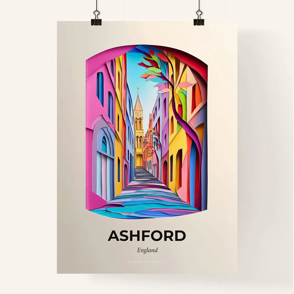 Vivid Ashford, England, Colorful Poster