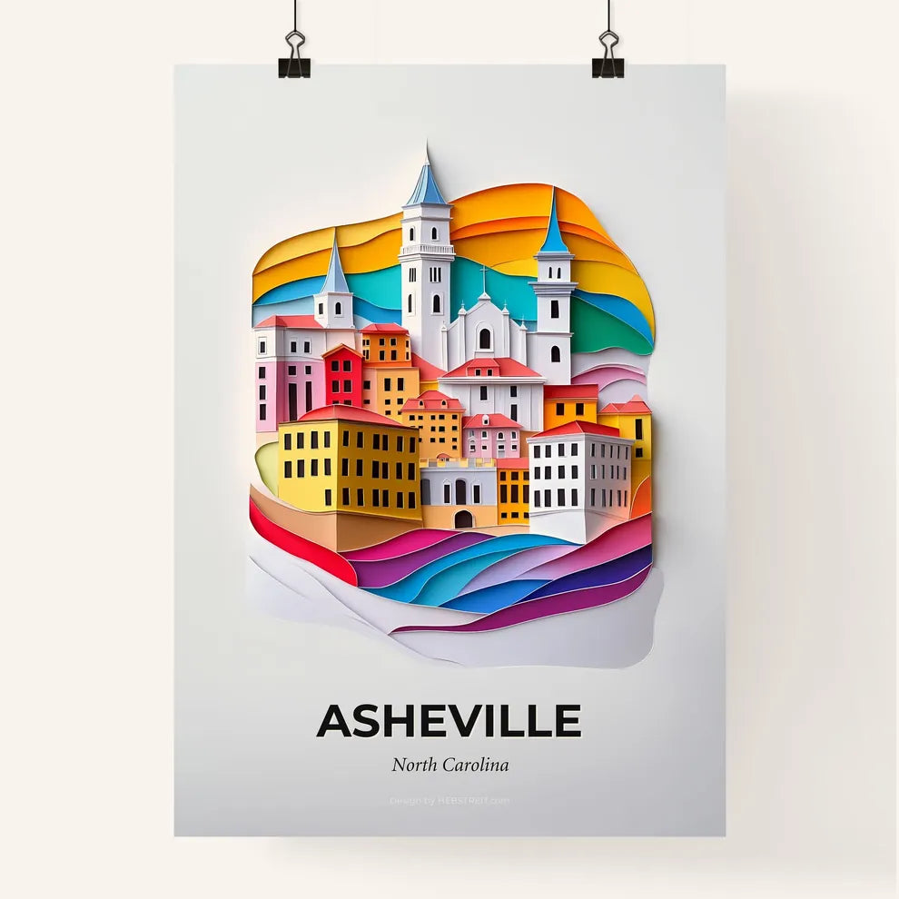 Vivid Asheville, North Carolina, Colorful Poster