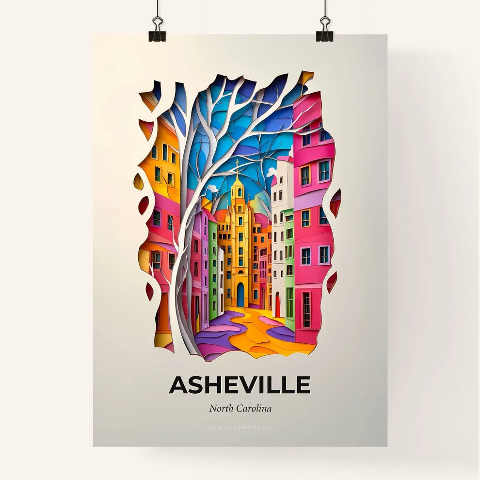 Vivid Asheville, North Carolina, Colorful Poster